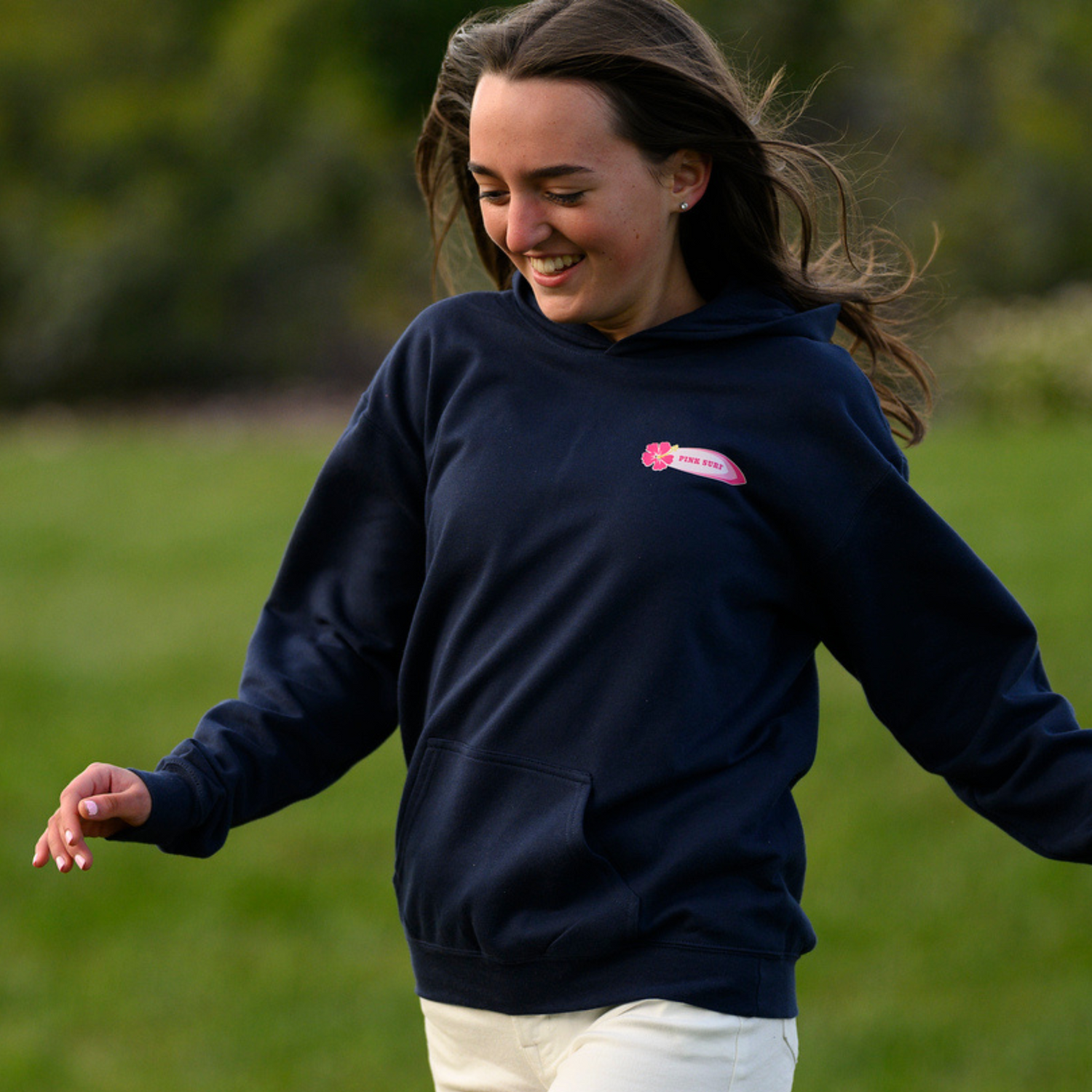 Pink Surf™ Exclusive Pink Palm Hoodie - Youth