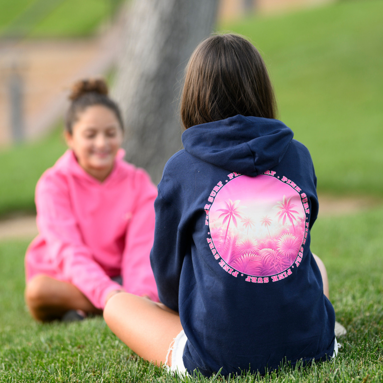Pink Surf™ Exclusive Pink Palm Hoodie - Youth