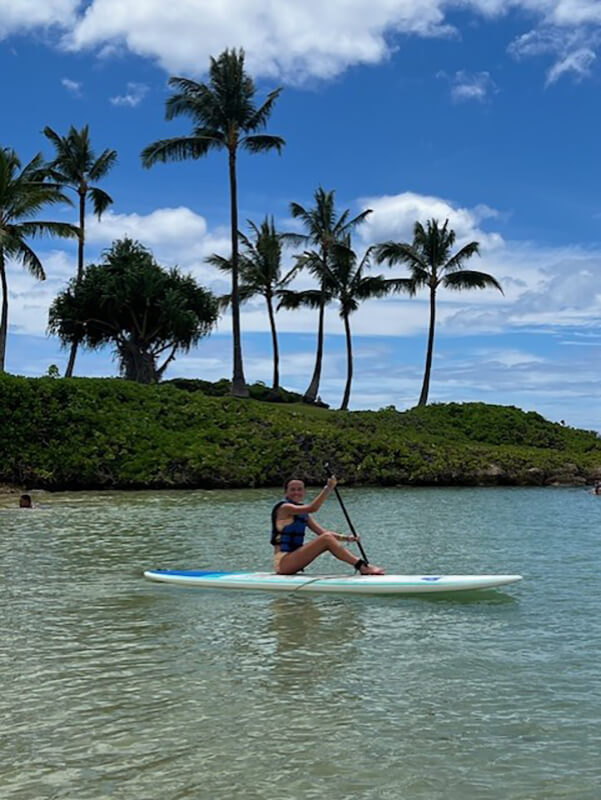 girl on paddle board