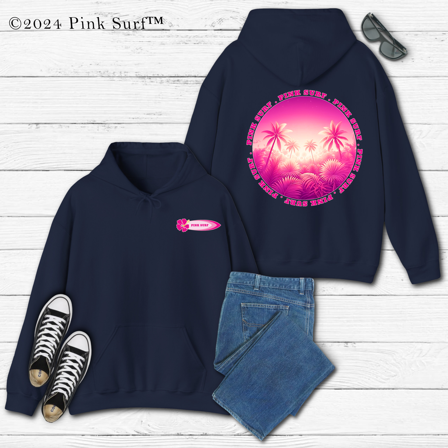 Pink Surf™ Exclusive Pink Palm Hoodie